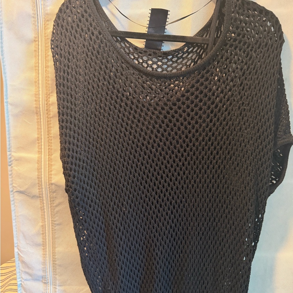 Vintage Black Mesh Sleeveless dress